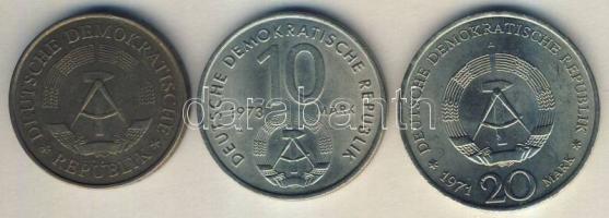 Németország/NDK 1969-1973. 5M, 10M, 20M "Ernst Thälmann" T:2+,2 kis ph