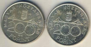 1994. 200Ft Ag (2x) "Deák" T:2