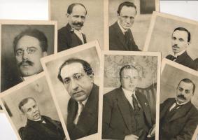 1919 Tanácsköztársasági népbiztosokat ábrázoló 8 db képeslap