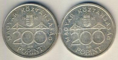 1992. 200Ft Ag (2x) "MNB" T:2