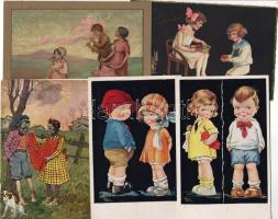 Gyerekek, 5 db régi képeslap