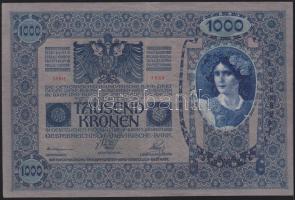 1902. 1000K függőleges "Deutschösterreich" felülnyomással T:III+