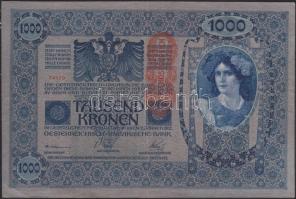 1902. 1000K függőleges Deutschösterreich felülnyomással T:III