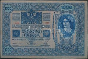 1902. 1000K függőleges "Deutschösterreich" felülnyomással T:III
