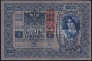 1902. 1000K függőleges "Deutschösterreich" felülnyomással T:III