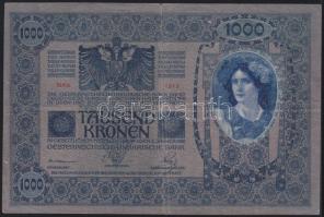 1902. 1000K függőleges "Deutschösterreich" felülnyomással T:III