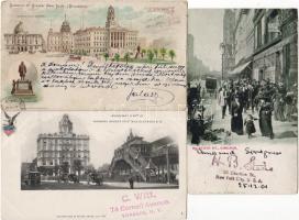 1899-1902 3 db képeslap Magyarországra