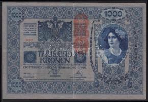 1902. 1000K függőleges Deutschösterreich felülnyomással T:III