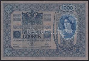 1902. 1000K függőleges "Deutschösterreich" felülnyomással T:III