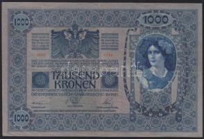 1902. 1000K függőleges "Deutschösterreich" felülnyomással T:III