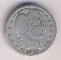 USA 1908. 1/4$ Ag "Barber" T:3