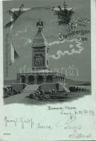 1899 Starnberger See Bismarck tower litho (cut)