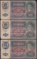 1915. 10K (10x) román körbélyegzővel T:III,III-  / with Romanian seal