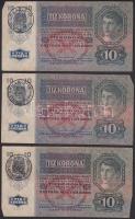 1915. 10K (10x) román körbélyegzővel T:III,III-  / with Romanian seal