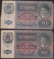 1915. 10K (10x) román körbélyegzővel T:III,III-  / with Romanian seal
