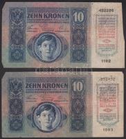 1915. 10K (10x) román körbélyegzővel T:III,III-  / with Romanian seal