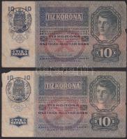1915. 10K (10x) román körbélyegzővel T:III,III-  / with Romanian seal