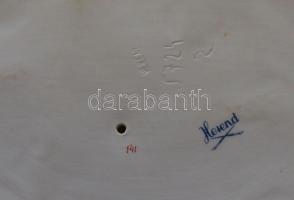 Herendi jelzéssel ellátott tükörben szépítkező női akt porcelán figura / Herendi chinaware nude figu...