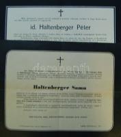 A Haltenberger-Rockenbauaer család emlékei. 4 db halotti értesítő és 4 db tabló és családi fotó a család különböző tagjaival. Rajta az Autotaxit megalapító Haltenberger Samu is