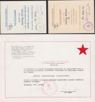 5 db szocialista emléklap és 2 db belügyminisztériumi igazolvány a 70-es, 80-as évekből