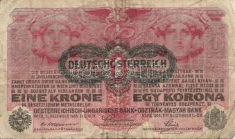 1916. 1K (2x) zöld "Deutschösterreich" felülbélyegzéssel + 1917. 2K (4x) zöld "DÖ&quo...