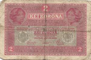 1916. 1K (2x) zöld "Deutschösterreich" felülbélyegzéssel + 1917. 2K (4x) zöld "DÖ&quo...