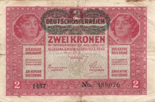1916. 1K (2x) zöld "Deutschösterreich" felülbélyegzéssel + 1917. 2K (4x) zöld "DÖ&quo...