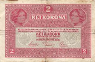 1916. 1K (2x) zöld "Deutschösterreich" felülbélyegzéssel + 1917. 2K (4x) zöld "DÖ&quo...