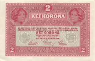 1916. 1K (2x) zöld "Deutschösterreich" felülbélyegzéssel + 1917. 2K (4x) zöld "DÖ&quo...