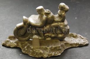 1949 Motorverseny vagy túra fém emlék szoborka / Motor race memorial statue 14x7 cm