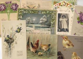 8 db századfordulós dombor litho, üdvözlőlap