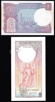 Sri Lanka 1982. 5R T:I + India 1992. 1R T:II+(a vízjel részen kettő kis lyuk)