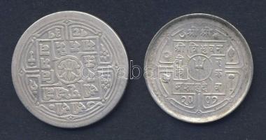 Nepál 1909. 1M Ag + 1950. 50P T:2-,3