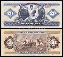 1969. 20Ft T:II- (szám ráírva) + 1969. 20Ft T:III-