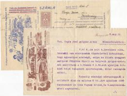 1908+1934 Díszes levélpapír és számla