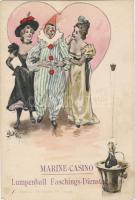 1900 Farsangi üdvözlőlap