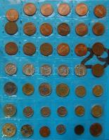 Tartalmas érme gyűjtemény, négy mappába rendezve, precízen katalogizálva, az elválasztólapokon felso...