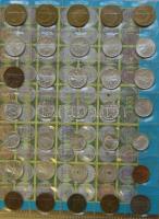 Tartalmas érme gyűjtemény, négy mappába rendezve, precízen katalogizálva, az elválasztólapokon felso...