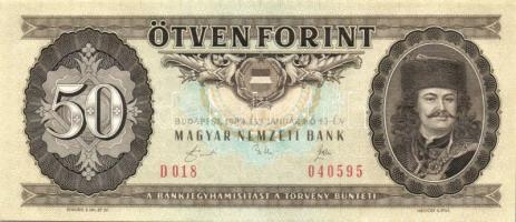 1980-1989. 50Ft 4klf évszámmal! T:I