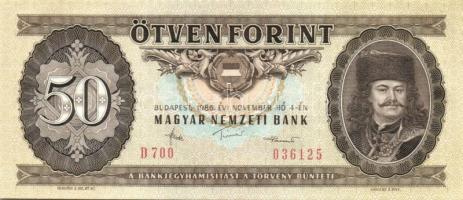 1980-1989. 50Ft 4klf évszámmal! T:I