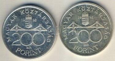 1992. 200Ft Ag "MNB" (2x) T:1-