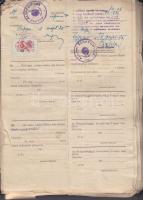 15 db marhalevél az 1950-es évekből összefűzve, Baranya vármegye - Marhalevélkezelője bélyegzővel el...