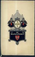 1926 Budapesti Szállodások és Vendéglősök Ipartestülete díszvacsora menükártya / Menu card of the Hotel Owners Association gala-dinner in Budapest 1926 13x22 cm