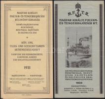 1931-1933 MFRT 2 db személyhajó-menetrend / Ship schedules