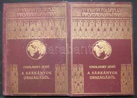 Magyar Földrajzi Társaság Könyvtára: Cholnoky Jenő: A sárkányok országából I.-II, aranyozott kiadói egészvászon kötésben, Franklin, Bp.