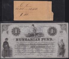 1852. Emigrációs "Philadelphiai Kossuth bankó" 1$ "D" sorozata, piros kézzel írott sorszámozás! T:I- kis sarokbehajlás + eredeti bankjegykötegelő!