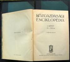 Közgazdasági enciklopedia. 1-4. köt. Bp. (1929) Athenaeum. 851 p.Egységes, aranyozott kiadói egészvászon kötésben, Szép állapotban.