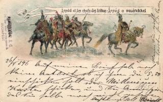 1896 Árpád and the seven chiefs, Ezredéves Országos Kiállítás litho s: Cserna