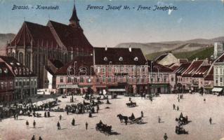 Brassó Franz Joseph square with the shop of Hesshaimen