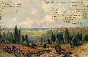 1905. Hosszú címzéses, futott képeslap, Schima Bandi saját kezű írásával